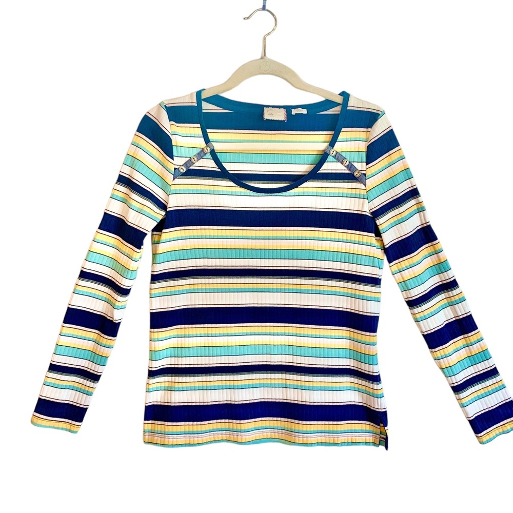 Anthropologie Postmark Joliette Long
Sleeve Ribbed Tee Shirt Top